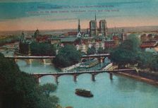 Panorama of the River Seine with Notre-Dame Cathedral and the Îsle de la Cité, Paris, c1920