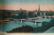 Panorama of the River Seine with the Eiffel Tower in the distance, Paris, c1920