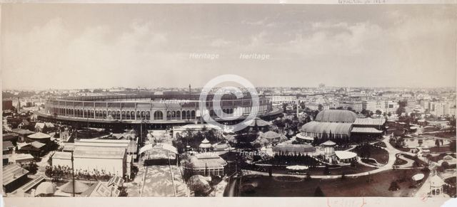 Panorama of the Universal Exhibition of 1867, Champ-de-Mars, 7th arrondissement, Paris, 1867. Creator: Frederic Martens.