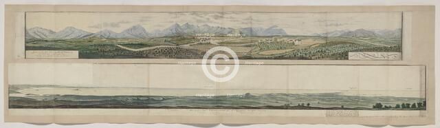 Panorama of Tulbagh, then known as the Land van Waveren in the Roodezand valley, 1778-1779. Creators: Robert Jacob Gordon, Johannes Schumacher.