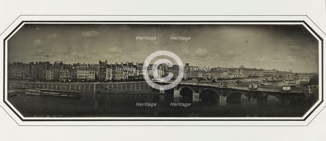 Panorama - Le Pont-Neuf, le Louvre et le quai de la Mégisserie, 1er arrondissement, Paris, 1845-1850 Creator: Unknown.