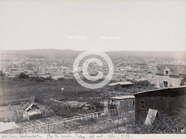 Panorama. - Montmartre seen from the Debray windmill, north side, 1887. 18th arrondissement, Paris. Creator: Henri Daudet.