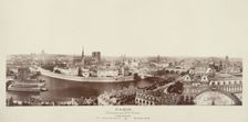 Panorama - Quai Malaquai, The Louvre, Panoramic view, Pont du Carrousel..., Paris, 1867. Creator: G Chanoine