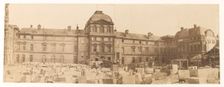 Panorama: works at the Louvre towards the Pavillon de l'Horloge, 1st arrondissement, Paris, end 1854 Creator: Edouard Baldus