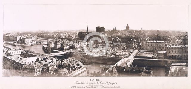 Panorama taken from the St Jacques tower, 4th arrondissement, Paris, 1867. Creator: Unknown.