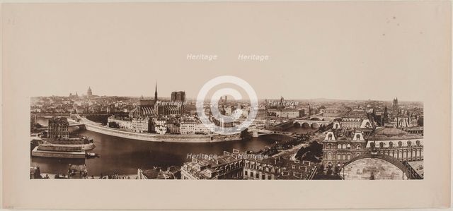 Panorama taken from Saint-Gervais church, 4th arrondissement, Paris, between 1862 and 1872. Creator: Unknown.