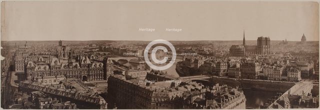 Panorama taken from Saint-Jacques tower, 4th arrondissement, Paris, between 1845 and 1864. Creator: Unknown.