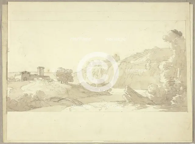 Panoramic Italian Landscape, n.d. Creator: Pierre Antoine Mongin.