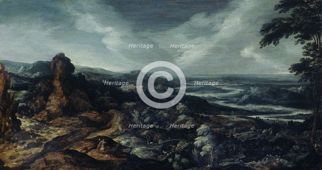 Panoramic Landscape with Tobias and the Angel, 1615-1625. Creator: Kerstiaen de Keuninck.
