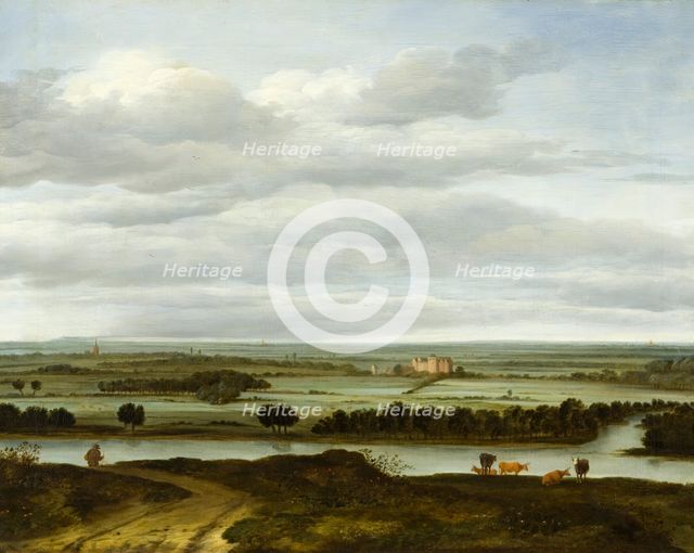 Panoramic Landscape near Rhenen with the Huis ter Lede, c1668. Creator: Anthonie van Borssom.