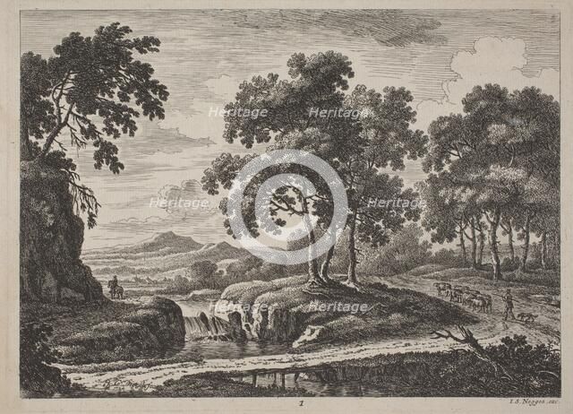 Panoramic River Landscapes with Travelers, 1734. Creator: Johann Christoph Dietzsch.