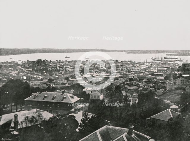 Panoramic view from the hills, Auckland, New Zealand, 1895.  Creator: Unknown.