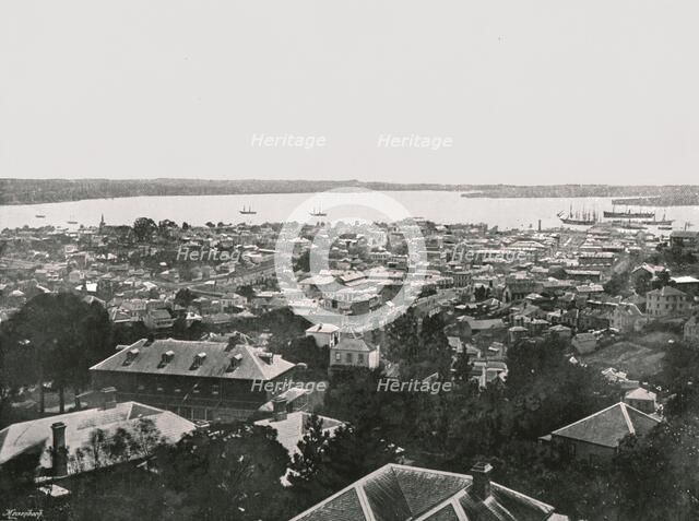 Panoramic view from the hills, Auckland, New Zealand, 1895.  Creator: Unknown.