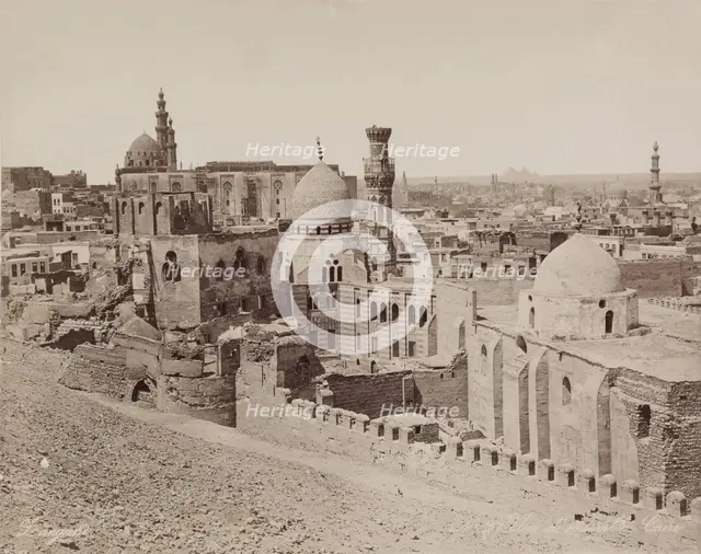 Panoramic View of Cairo Looking toward Giza, 19th century. Creator: Zangaki.