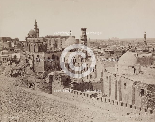 Panoramic View of Cairo Looking toward Giza, 19th century. Creator: Zangaki.