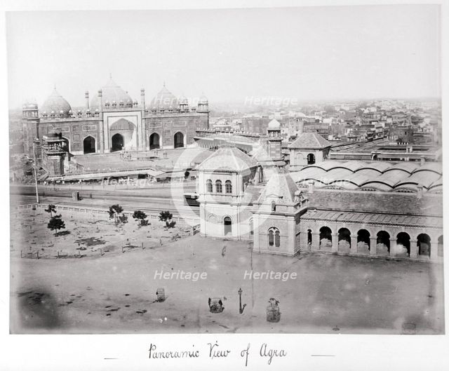 Panoramic View of Agra, Late 1860s. Creator: Samuel Bourne.