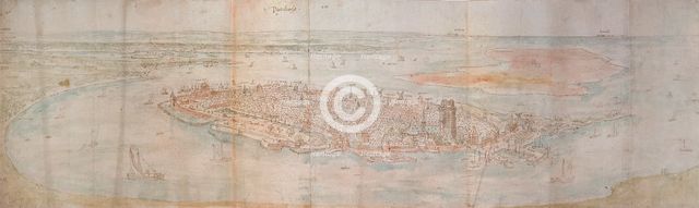 Panoramic View of Dordrecht from an elevated Point to the West, 1545. Artist: Anthonis van den Wyngaerde.