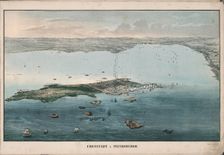 Panoramic view of Kronstadt, 1853. Creator: Civelli, Giuseppe (1816-1882)