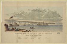 Panoramic view of Kronstadt and St. Petersburg. Artist: Anonymous