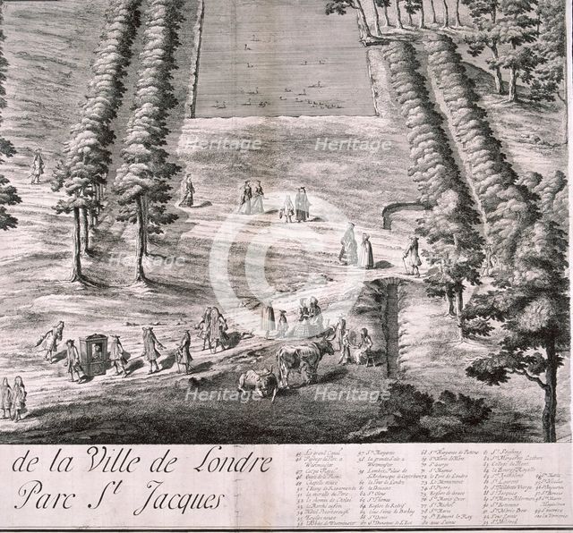 Panoramic view of London, 1720. Artist: Johannes Kip
