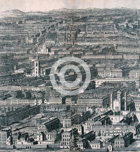 Panoramic view of London, 1720. Artist: Johannes Kip
