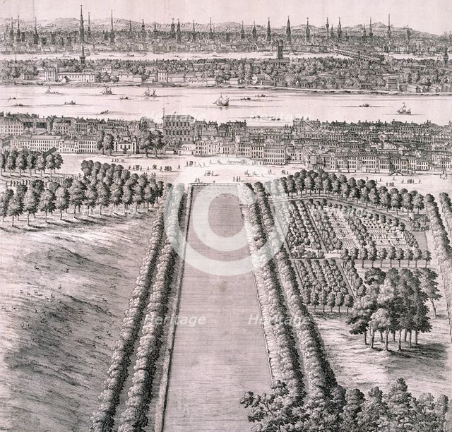 Panoramic view of London, 1720. Artist: Johannes Kip