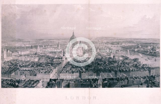 Panoramic view of London, 1846. Artist: James Tibbitts Willmore