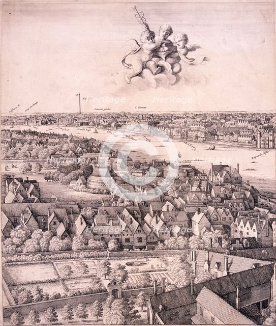 Panoramic view of London, c1670. Artist: Wenceslaus Hollar