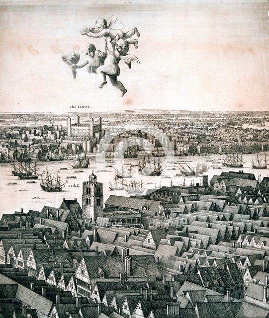 Panoramic view of London, c1670. Artist: Wenceslaus Hollar