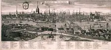 Panoramic view of London, c1730. Artist: Marc Abraham Ruprecht