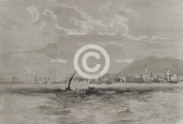 Panoramic view of Larnaca, Cyprus, 1878.  Creator: Tomás Carlos Capuz.