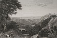 Panoramic view of Mount Lebanon, 1840. Creator: Charles Nicolas Ransonnette