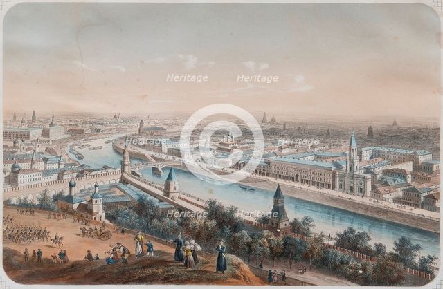 Panoramic view of Moscow, 1820s. Artist: Deroy, Isidore Laurent (1793-1886)
