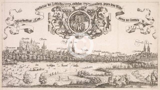 Panoramic View of Nuremberg: Center Portion, 1552. Creator: Hanns Lautensack (German, 1524-1566).
