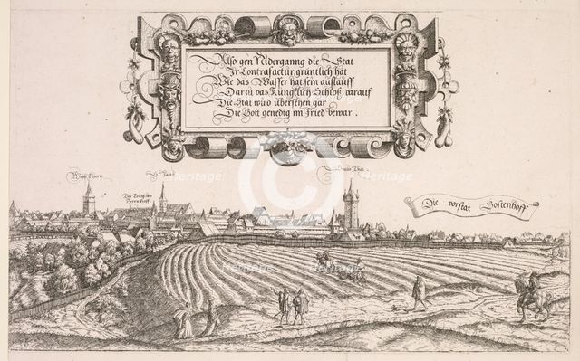 Panoramic View of Nuremberg: Right Portion, 1552. Creator: Hanns Lautensack (German, 1524-1566).