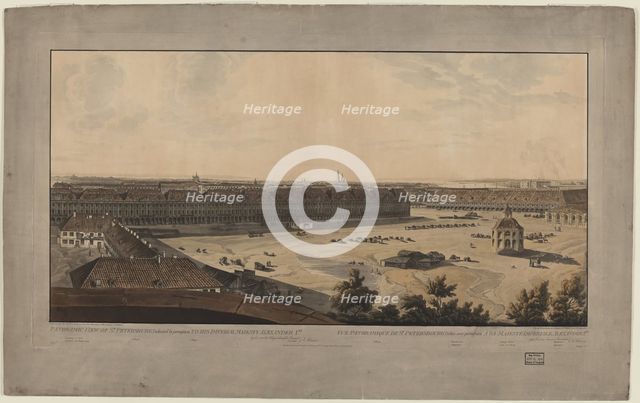 Panoramic view of Saint Petersburg, Between 1805 and 1807. Artist: Atkinson, John Augustus (1775-1831)