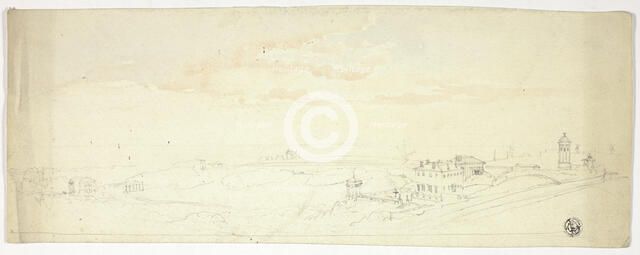 Panoramic View of Seaside Town, n.d. Creator: John Skinner Prout.