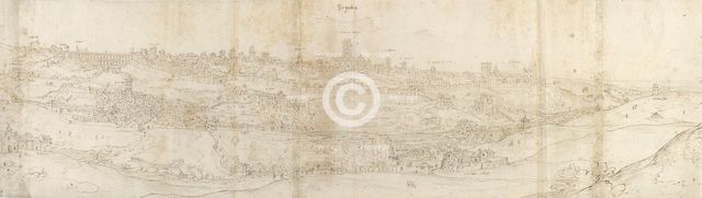 Panoramic View of Segovia from the East, c1550-1560. Artist: Anthonis van den Wyngaerde.