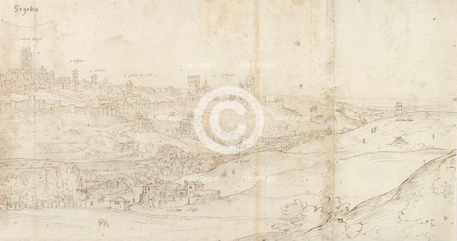Panoramic View of Segovia from the East, c1560-1570. Artist: Anthonis van den Wyngaerde.