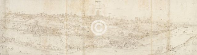 Panoramic View of Segovia from the East, c1560-1570. Artist: Anthonis van den Wyngaerde.