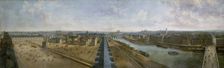 Panoramic view of Paris from the roof of the Pavillon de Flore, in the Tuileries Gardens, c1833. Creator: Unknown
