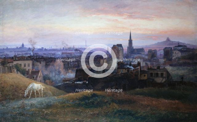 Panoramic view of Paris, taken from the heights of Menilmontant, 1894. Creator: Paul Schaan.