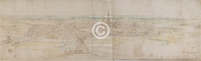 Panoramic View of s'Hertogenbosch (Den Haag) from an elevated Point to the South-West, c1545-50.. Artist: Anthonis van den Wyngaerde.