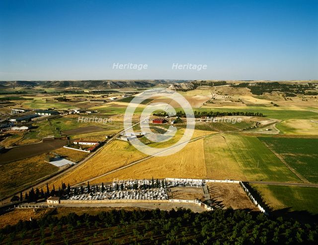Panoramic view of the Castilian landscape, Province of Valladolid, Castile and Leon, Spain, (2003). Creator: LTL.