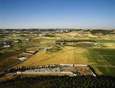 Panoramic view of the Castilian landscape, Province of Valladolid, Castile and Leon, Spain, (2003). Creator: LTL