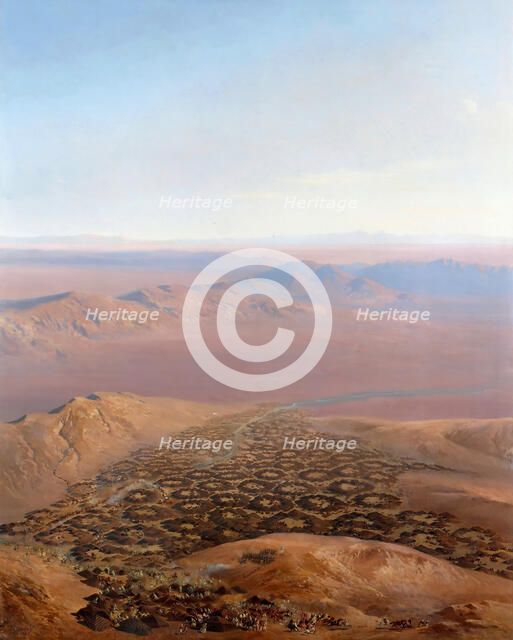 Panoramic View of the Capture of the Smala of Abd El-Kader, 16 May 1843. Artist: Fort, Jean-Antoine-Siméon (1793-1861)