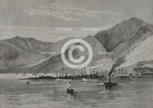 Panoramic view of the city and harbour, Batumi, Armenia, 1878.  Creator: Unknown.
