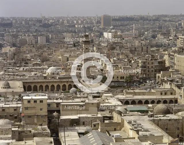 Panoramic view of the city of Aleppo, Syria, 2001. Creator: LTL.