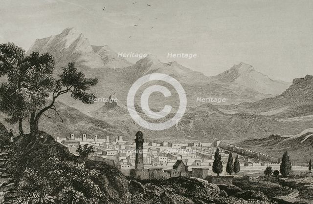Panoramic view of the city of Kars, Ancient Armenia, 1838.  Creator: Unknown.