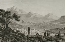 Panoramic view of the city of Kars, Ancient Armenia, 1838. Creator: Unknown
